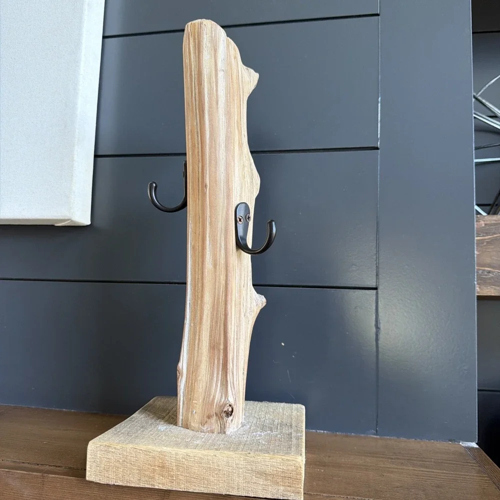 Rustic Driftwood Jewelry Holder Necklace Stand Tree Display 14